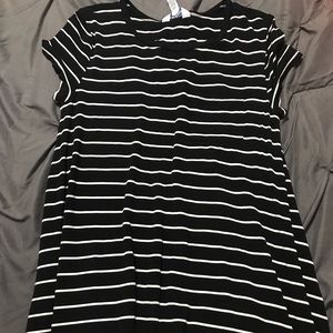 Black and white striped T-shirt dress